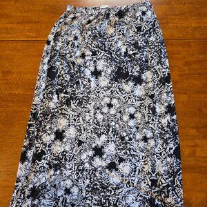 Women’s Full Length Skirt Black and White Medium Petite Christopher and Banks